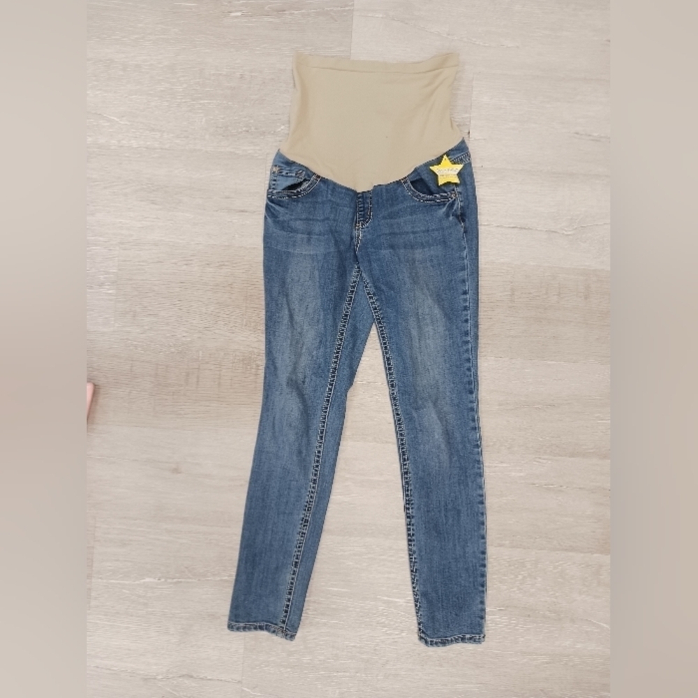 MATERNITY Indigo Blue-Maternity Women's Skinny Leg Denim Jeans, size medium.